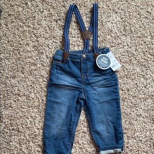 Baby B’gosh  knit denim with suspenders, 12-18 mo